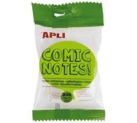 APLI 16278 - Bloc de notas adhesivas quita y pon 70x70 mm, comic, 4 colores fluorescente con 200 hojas
