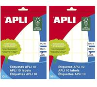 APLI 1644 - Etiquetas blancas (22 x 32) 10 hojas (Paquete de 2)