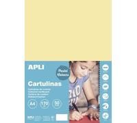 APLI 16498 - Cartulina Vainilla A4 170 g/m², 50 Hojas | Tintada En Masa, Ideal Para Manualidades, Lettering, Scrapbooking, Papiroflexia, Impresión Y Uso Escolar