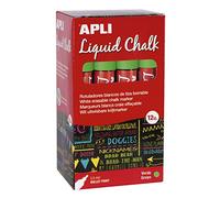 APLI 16903 - Rotuladores de Tiza Borrable, 5,5 mm, Liquid Chalk Punta Redonda, Verde