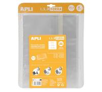 APLI 16911 - Forro de libros con solapa ajustable de polipropileno. Medida 28,5 x 53 cm, 75 µ. Pack de 5 u.