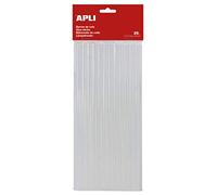 APLI 17003 - Recambio barras de cola termofusible Ø 7,5 mm x 20 cm, Transparente, 25 barras