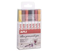 APLI 17695 - Rotulador permanente punta fina surtido 14 unidades