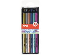 APLI 18061 - Lápices de Colores Metalizados Jumbo, 6 Colores