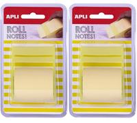APLI 18190-Rollo dispensador de nota adhesiva 50 mm x 8 m color amarillo pastel (Paquete de 2)
