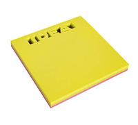 APLI 18337 -Notas adhesivas troquelado IDEA 75 x 75 mm bloc de 75 hojas 3 colores surtidos fluorescentes