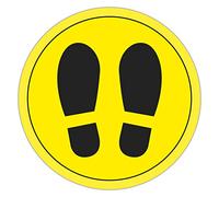 Circulo de señalizacion adhesivo apli para suelo pvc 100 mc pies color amarillo/negro diametro 30 cm
