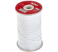 APLI 18675 - Bobina de Cuerda elástica Plana de 5 mm x 100 m en Color Blanco Multiusos ( Ideal para Manualidades)