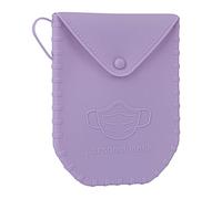APLI - 18829 - Porta mascarillas de silicona con cierre de botón color LILA -Portamascarilla con asa- Ideal para mascarillas quirúrgicas