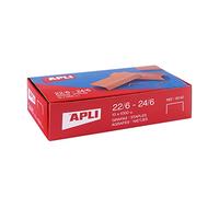 APLI 18964 - Pack de 10.000 grapas de cobre galvanizadas no. 22/6-24/6-10 cajitas de 1000 grapas