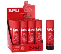 APLI 18965 - Pack 12 barras adhesivas de 21 g - Pegamento en stick de uso escolar