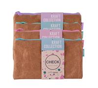 APLI 19156 - Bolsa opaca zipper bag textura Kraft - Portatodo tamaño CHECK (230 x 130 mm) - Envío color aleatorio