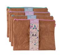 APLI 19158 - Bolsa opaca zipper bag textura Kraft - Portatodo tamaño A4 (355 x 255 mm) - Envío color aleatorio