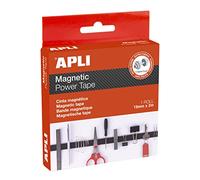 APLI 19185 - Cinta adhesiva magnética extra fuerte - Rollo de 19 mm x 2 m de gran resistencia