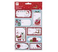 APLI 19269 - Etiquetas regalo Navidad modelo SANTA - Incluye 8 etiquetas para decorar regalos