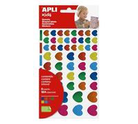 APLI 19550 - Bolsa gomets corazones permanentes multicolor metalizado 6 hojas