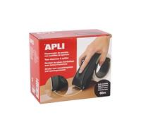 APLI 19647 - Dispensador 2 en 1 de cinta de embalar con cuchillas de apertura, precintadora de mano con rollo incluido