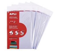 APLI 19654 - Maxi Pack 15 Forros Ajustables PVC 300 mm 120 µ | Solapa ajustable, PVC transparente, Protección duradera, Uso escolar