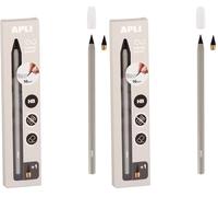 APLI 19802 - Lápiz infinito con cuerpo gris, lápiz eterno sin tinta con mina de recambio (Paquete de 2)
