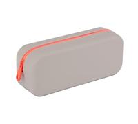 APLI 19915 - Estuche escolar de silicona bicolor Grís y Naranja, resistente al agua, diseño rectangular moderno y versátil, Collección Neón, tamaño 75x185x55 mm