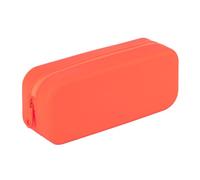 APLI 19916 - Estuche escolar de silicona Naranja, resistente al agua, diseño rectangular moderno y versátil, Collección Neón, tamaño 75x185x55 mm