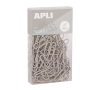 APLI 19978 - Clips de Oficina Metálicos 28 mm - Paquete de 140 unidades en Color Gris - Diseño Minimalista - Accesorios de Escritorio Upnorth