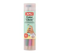 APLI 20080 - Portaminas de colores Color Click con sacapuntas y 12 minas de recambio incluidos