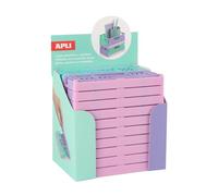 APLI 20235 - Pack de 10 cajas pequeñas plegables y apilables para ordenar y decorar espacios de casa |tamaño 140x60x105mm| tricolor de base rosa