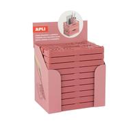 APLI 20274 - Pack de 10 cajas pequeñas plegables y apilables para ordenar y decorar espacios de casa |tamaño 140x60x105mm| rosa coral