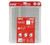 APLI 20282 - Pack de 10 forros de libro con solapa ajustable de polipropileno. Medida 29 x 53 cm, 75 µ.