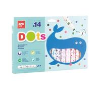 APLI 20624 - Rotuladores Dots, 14 Colores Gran Tamaño con Punta Redondeada