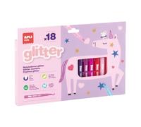 APLI 20626 - Rotuladores Glitter, 18 Rotuladores con Purpurina