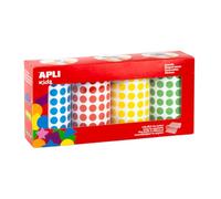 APLI 20688 - Pack rollos de gomets redondos de colores surtidos 4 u.