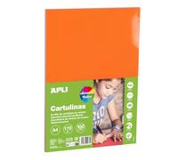 APLI 20977 - Bloc 100 Cartulinas A4 170 g/m², 5 Colores Intensos | 100 Hojas En 5 Colores Intensos, Tintadas En Masa, Ideales Para Manualidades, Impresión, Scrapbooking Y Uso Escolar