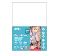 APLI 20979 - Bloc 100 Cartulinas Blancas A4 170 g/m² | 100 Hojas De Cartulina Blanca De 170 g/m², Ideales Para Manualidades, Impresión, Scrapbooking Y Uso Escolar