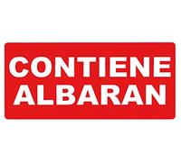 APLI 295 - Rollo etiquetas rojas con texto "CONTIENE ALBARAN", 200 etiquetas, 50 x 100 mm
