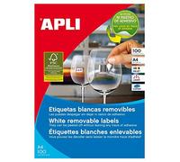 APLI 3055 Etiquetas Blancas Removibles 52,5 X 21,2 Mm 100 Hojas