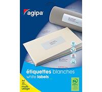 Apli Agipa - Bolsas adhesivas blancas multiusos - Esquinas redondeadas - 50 x 20 mm - Certificado FSC - 1400 etiquetas