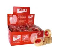APLI Caja con 35 Rollos de Cinta Adhesiva 11103 - Celo Transparente 33x19 mm para Oficina, Manualidades y Uso Escolar