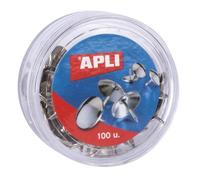 Apli Chinchetas Niqueladas Caja 100 Ud - Pack 16 Cajas