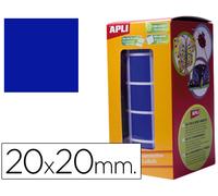 Apli Etiquetas Autoadhesivas Cuadradas 20 mm Azul en Rollo