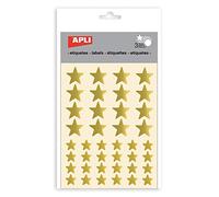 APLI - Gomets estrella color oro, bolsa con 3 hojas