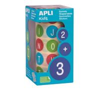 Apli Kids 102533 - Rollo de 900 gomas redondas (20 mm, ABC, Majuscula)