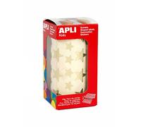 APLI Kids 11116 - Gomets con formas de estrella, color oro, en rollo de 2360 pegatinas