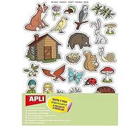APLI Kids 11444-Gomets temáticos El Bosque 12 hojas