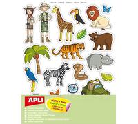 APLI Kids 11445-Gomets temáticos La Selva 12 hojas