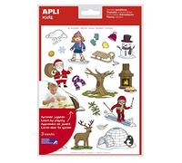 APLI Kids 11617-Gomets temáticos El Invierno 3 hojas