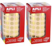 APLI Kids 11626 - Rollo gomets redondos Ø 10,5 mm metalizados oro (Paquete de 2)