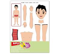 APLI Kids 11928 Pegatinas atinas Cuerpo Temáticos Removibles, 12 Hojas