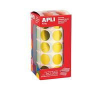 APLI Kids 12047 - Rollo gomets redondos Ø 20 mm metalizados amarillos